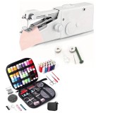 Set Mini Mașină de Cusut Portabilă Handy Stitch + Set 86 Articole Cusut cu Geantă Transport