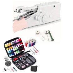 Set Mini Mașină de Cusut Portabilă Handy Stitch + Set 86 Articole Cusut cu Geantă Transport