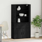 VidaXL Bufet cu sertar Stejar negru 80 x 33 x 150 cm Lemn compozit