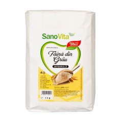 Faina Integrala de Grau Sano Vita, 1 kg, Faina de Grau, Faina Alba, Faina din Grau, Faina Integrala Grau, Faina Panificatie, Faina Integrala Panificat foto