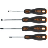 Set 4 surubelnite NEO Tools plate si Phillips cu varf magnetic