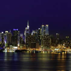 Tablou canvas Manhattan, New York noaptea, 45 x 30 cm