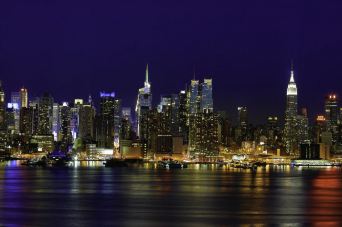 Fototapet autocolant Manhattan, New York noaptea, 250 x 200 cm