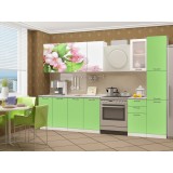 Bucatarie Famp Mar, 240x60x214 cm, Verde