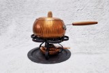 Sosiera Oala inox 18 / 8 vintage Fondue suport metal si incalzitor SIGG Elvetia