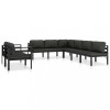 Gossi set mobilier de gradina cu perne, 8 piese, antracit, aluminiu