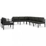 VidaXL Set mobilier de grădină cu perne, 8 piese, antracit, aluminiu 49234