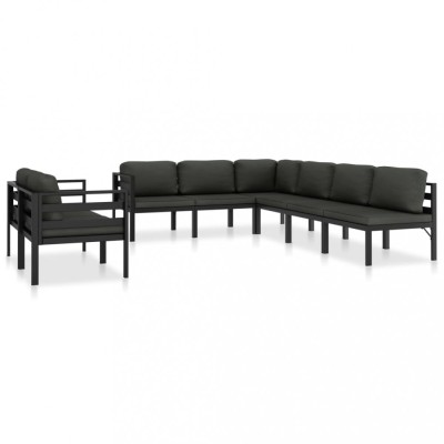 Gossi set mobilier de gradina cu perne, 8 piese, antracit, aluminiu foto