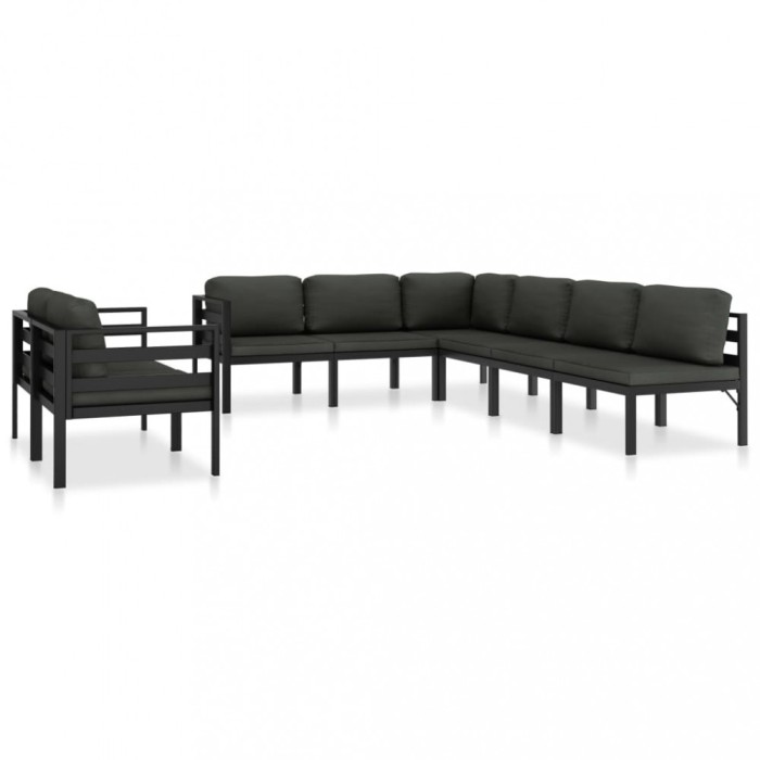 Gossi set mobilier de gradina cu perne, 8 piese, antracit, aluminiu