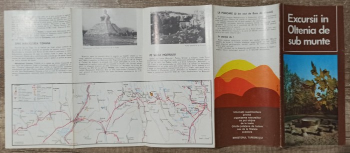 Excursii in Oltenia de sub munte// brosura turism perioada comunista