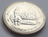 330. Moneda Insulele Man 1 crown 1979 (Standing figure and ship), Europa