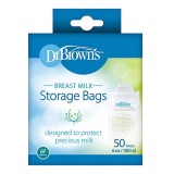 Pungi pentru depozitarea laptelui matern, 50 buc x 180ml, Dr. Brown&#039;s