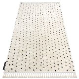 Covor Berber SYLA B752 puncte cremă Franjuri shaggy, 160x220 cm, Dreptunghi, Polipropilena