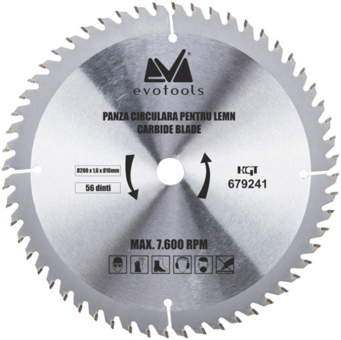 Panza Circulara Vidia Lemn 300x2.5x30 mm, 56 dinti, Evotools 638005