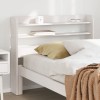 VidaXL Tăblie de pat cu rafturi, alb, 100 cm, lemn masiv de pin 850960