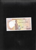 Rar! Statele Africii Centrale Congo 500 francs 1991 seria081750216 unc