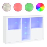 Cumpara ieftin Servanta cu lumini LED, alb, 162x37x100 cm