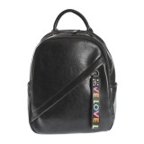 Rucsac negru din piele ecologica Love