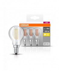 Set 3 becuri led osram e14 4w 470 lumeni lumina foto