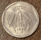 C50 - Moneda foarte veche - India - 1 rupee - 1988