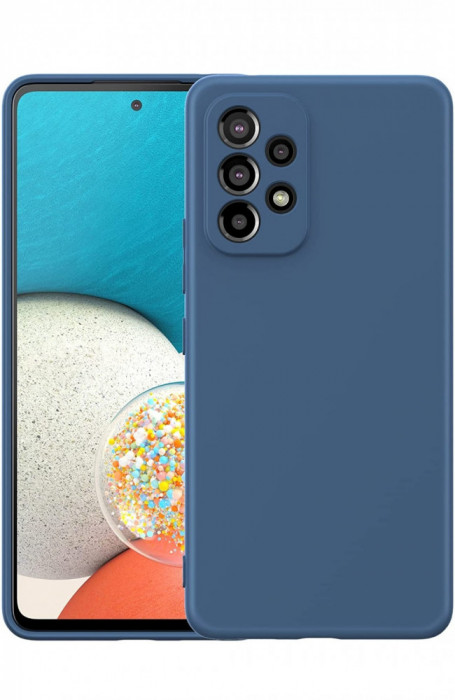 Husa silicon antisoc cu microfibra in interior Samsung Galaxy A53 5G Albastru