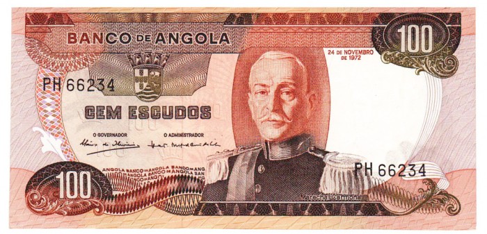 Angola 100 Kwanzas 1972 P-101 Seria PH66234