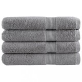 VidaXL Prosoape premium SOLUND 4 buc gri 100x200cm 600gsm