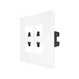 Cumpara ieftin Priza Dubla cu Module Inguste cu Rama din Sticla LUXION SmartElectro IntelligentHouse