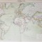 PLANISPHERE - FEUILLE II . OCEAN ATLANTIQUE ET OCEAN INDIEN , HARTA COLOR , SCARA 1/ 50.000.000 , INCEPUTUL SECOLULUI XX