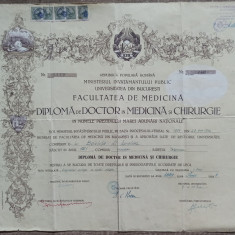 Diploma de doctor in medicina si chirurgie, Bucuresti 1949, Aurelian Belchita