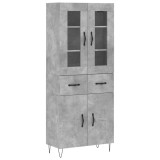 Dulap inalt, gri beton, 69,5x34x180, lemn compozit
