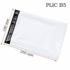 Plicuri curierat B5 190x250 mm, set 50 bucati, autoadezive, impermeabile, albe