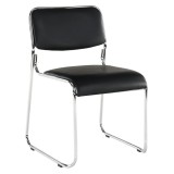 Cumpara ieftin Scaun conferinta piele ecologica neagra Bulut 50x56x76 cm