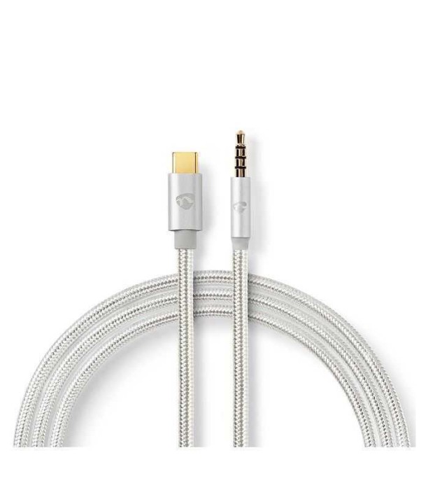 Cablu USB TYPE C tata - Jack 3.5 mm tata 1m aurit argintiu Nedis