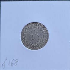Suriname 25 cents centi 1962 foto