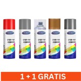 Vopsea auto spray 450ml, rasina acrilica, 5 culori, 1+1 gratis