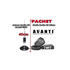 Statie Radio CB AVANTI Micro Vox Autosquelch + Antena Radio CB AVANTI Uno 40cm cu magnet 145pl