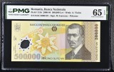 500000 lei 2004 PMG65 UNC bancnota gradata