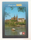 FA161 - Carte Postala - ELVETIA - Basel mit Rhein. Rheinfahre und Munster, necirculata