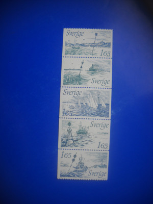 HOPCT TIMBRE SUEDIA MNH 1011 BALIZE MARITIME -5 VALORI 1982-NESTAMPILAT foto