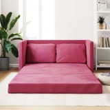VidaXL Canapea extensibilă de podea 2 &icirc;n 1, roșu vin, 122x204x55 cm