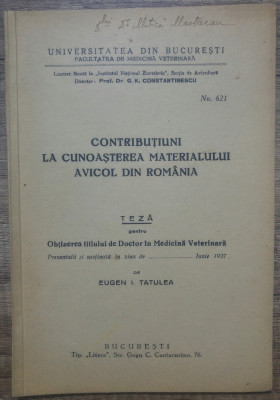 Contributiuni la cunoasterea materialului avicol din Romania/ 1937 foto