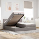 Cumpara ieftin Cadru de pat otoman cu saltele Taupe 200x200cm țesătură