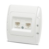Priză date 2xRJ45 Cat6e alb Zirve - ELBI