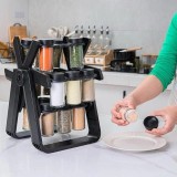 Cumpara ieftin Suport pentru condimente Rotativ, 18 Recipiente de Sticla, Multifunctional,