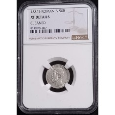 Rom&acirc;nia, 50 Bani 1884, XF Details.