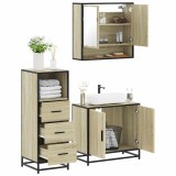 vidaXL Set mobilier de baie, 3 piese, stejar sonoma, lemn prelucrat 3301036