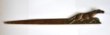 Coupe papier / Cutit corespondenta din bronz - tematica hipica / cal alergand - semnat Klar - anii 1920