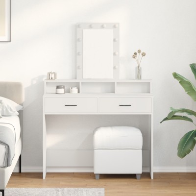vidaXL Masă de Machiaj cu sertar Alb 100 x 41 x 140 cm Lemn compozit foto