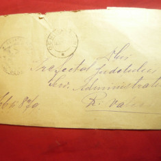 Plic oficial circulat 1895 de la Ocnele Mari la Ramnicu Valcea